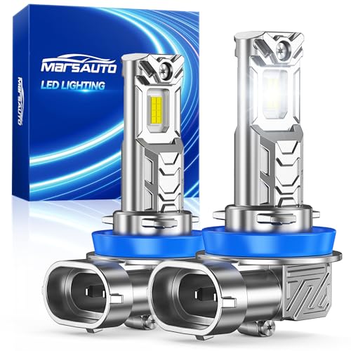 Marsauto M1C H11 LED Fog Light Bulbs, 30000LM 6000K Cool White, Compatible
