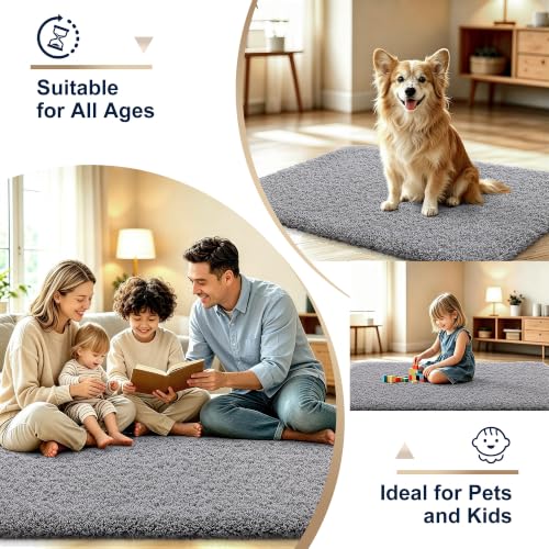 OLANLY Microfiber Bathroom Rugs 30x20, Soft Highly Absorbent Bath Mat, Grey