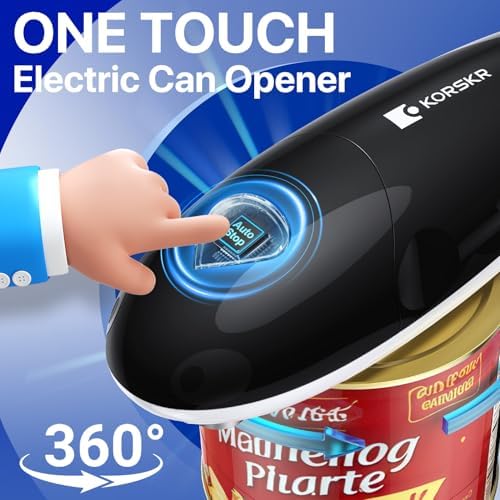 Electric Can Opener, Automatic Can Opener, Suitable for Any Size Cans-Black