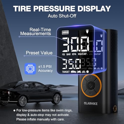 OlarHike Tire Inflator Portable Air Compressor,Cordless Electric Bike Pump