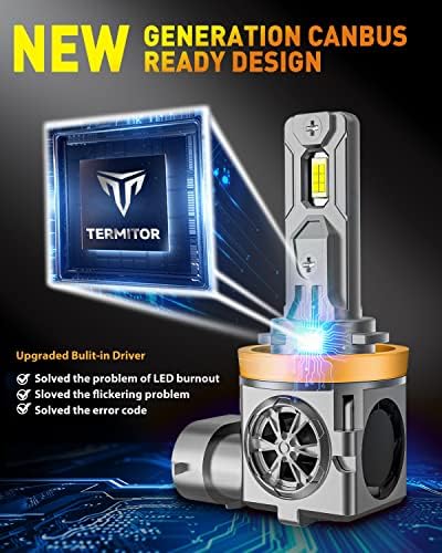 Termitor 2026 New-Gen H11/H9/H8 Light Bulbs, 90,000LM Super Brightness,90K+ Hrs Lifespan
