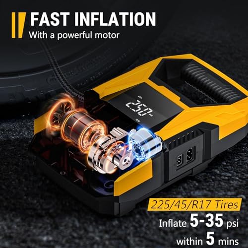 CARSUN AC/DC Tire Inflator Portable Air Compressor