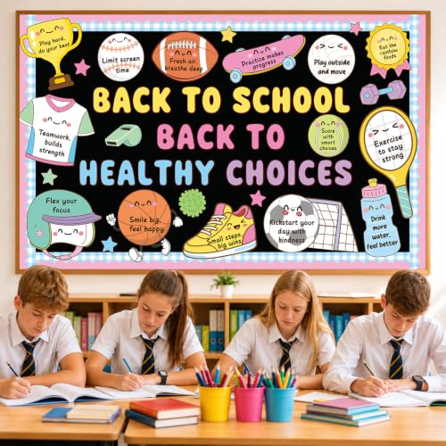 Back to School Health Bulletin Board Set Sports Good Habits Classroom