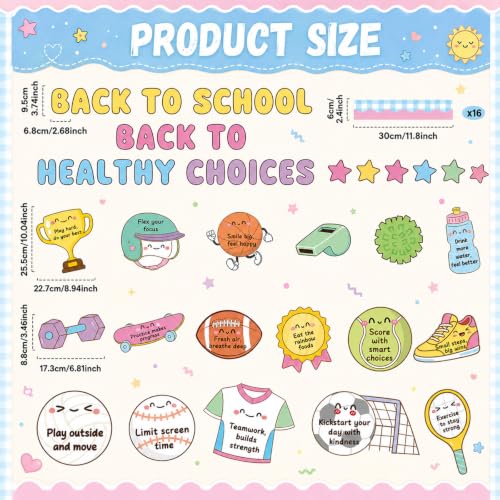 Back to School Health Bulletin Board Set Sports Good Habits Classroom