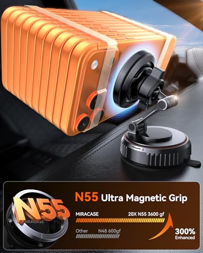 Miracase for MagSafe Car Mount 3600gf Strong Magnet & 89+LBS Suction Base