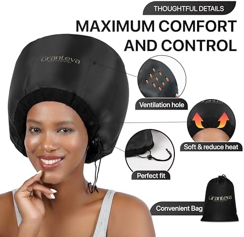 Hooded Hair Dryer Attachment w/A Headband Integrated That Reduces Heat Around Ears & Neck