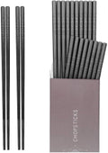 HIWARE 10 Pairs Fiberglass Chopsticks - Reusable Chopsticks Dishwasher Safe