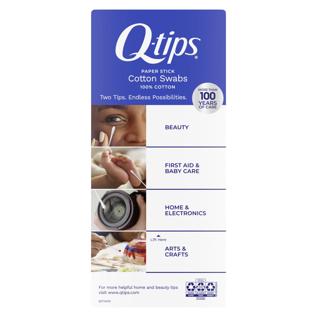 Q-tips Cotton Swabs For Hygiene and Beauty Care Original Cotton Swab Made