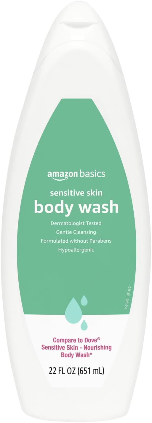Amazon Basics Hypoallergenic Body Wash for Sensitive Skin, Creamy Lather