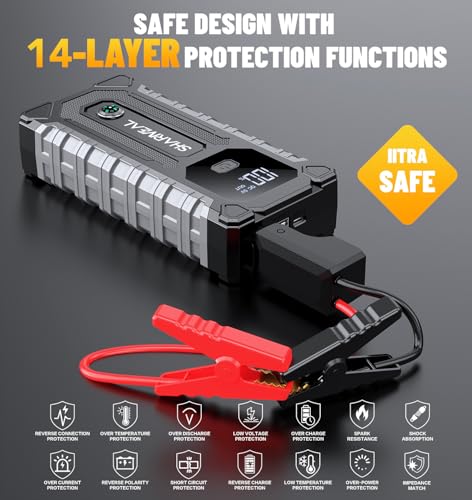 Sharmeal Car Jump Starter 7000A, Jump Starter Battery Pack for All Gas and