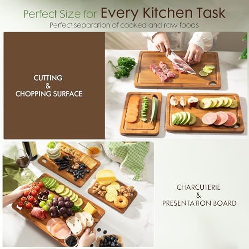 Astercook Bamboo Cutting Boards for Kitchen