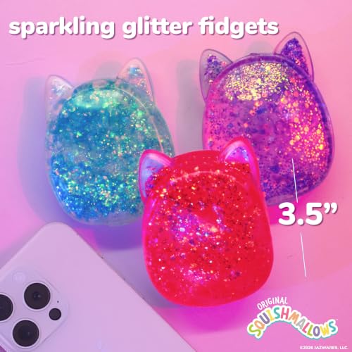 Squishmallows SLIMYGLOOP Gelli Gels 3 Pack, Slow-Flow Glitter Squishy Sensory