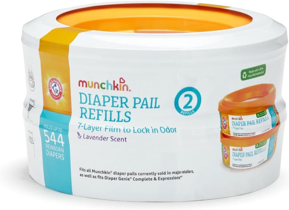 Munchkinå¨ Arm & Hammer Diaper Pail Refill Rings, Holds up to 544 Newborn