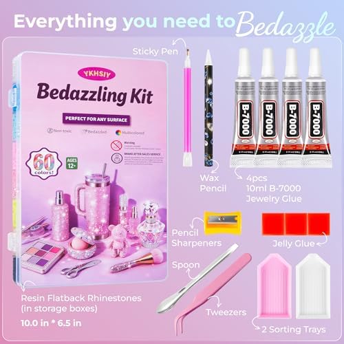 Bedazzling Kit 48000Pcs 60 Colors 3mm Resin Jelly Rhinestones - Diamond Art