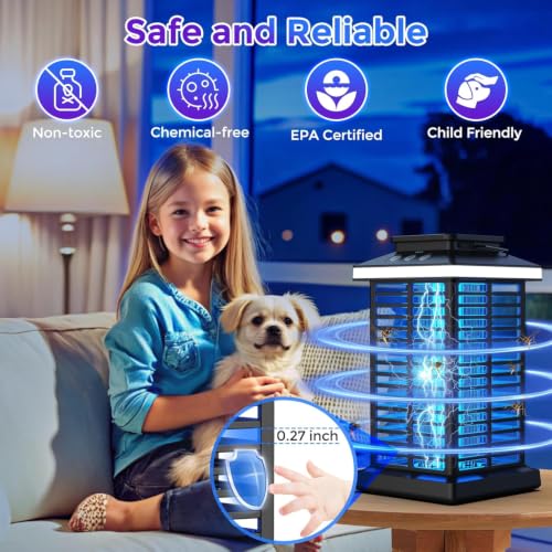 Bug Zapper Outdoor, Mosquito Zapper 3 in 1 Rechargeable Bug Zapper Outdoor