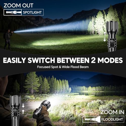 2Pack Rechargeable Flashlights, Super Bright High Lumens Flashlight