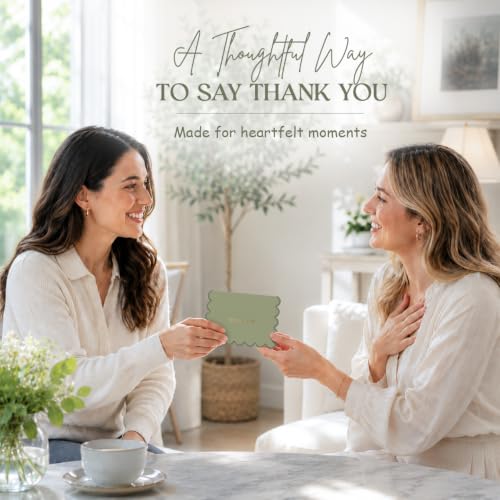 AUDREE Thank You Cards with Envelopes, Scalloped Gold Foil 50 Pack 3.5x5