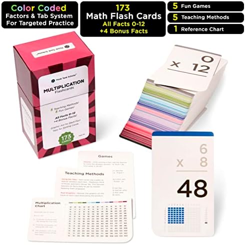Award-Winning Multiplication Flash Cards – 173 Jumbo Cards (3.1” x 5.2”)