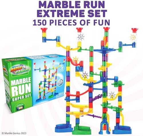 Marble Genius Marble Run Super Set, 150 Translucent Pieces, STEM Toy