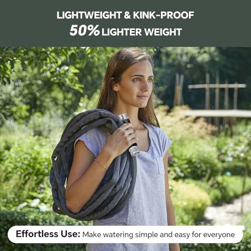 Garden Hose 25ft, Ultra-Light & Flexible Water Hose, Gray