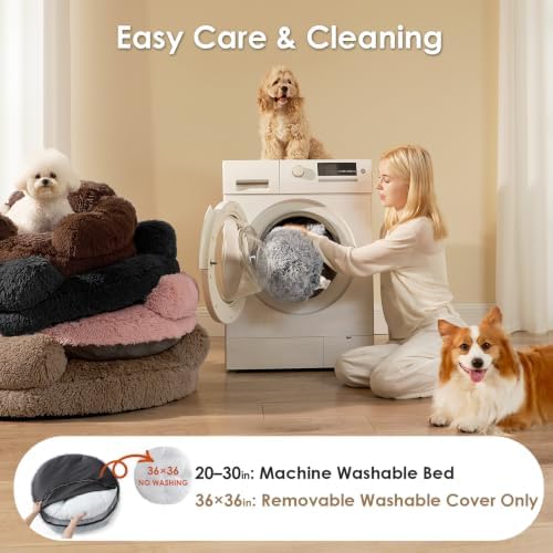 EHEYCIGA 23" Calming Donut Dog Bed for Small Dog & Cat Washable Pet Couch