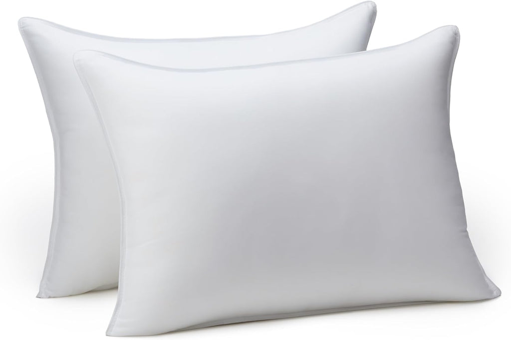 Amazon Basics Down Alternative Pillow for Back Side Sleepers, Medium Density