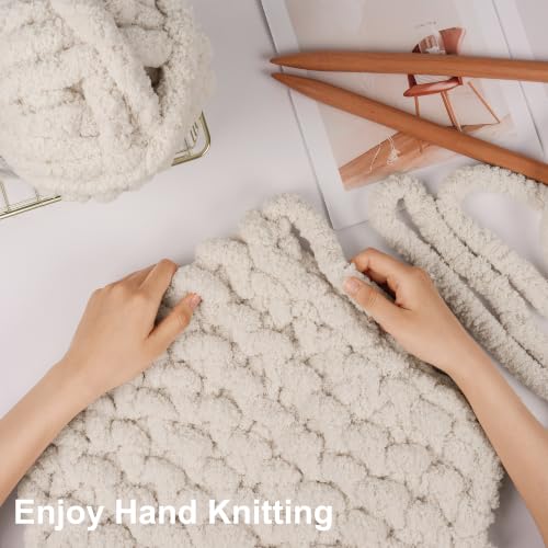 Chunky Yarn for Hand Knitting, #10 Chunky Blanket Chenille Yarn, Large Bulky