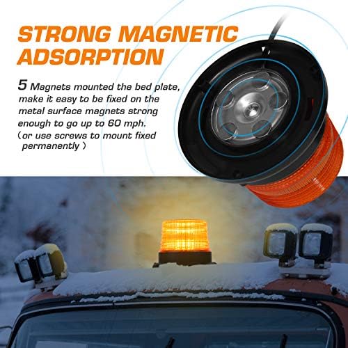 LED Strobe Light, 12V-24V Amber 40 LED Flashing Beacon Lights