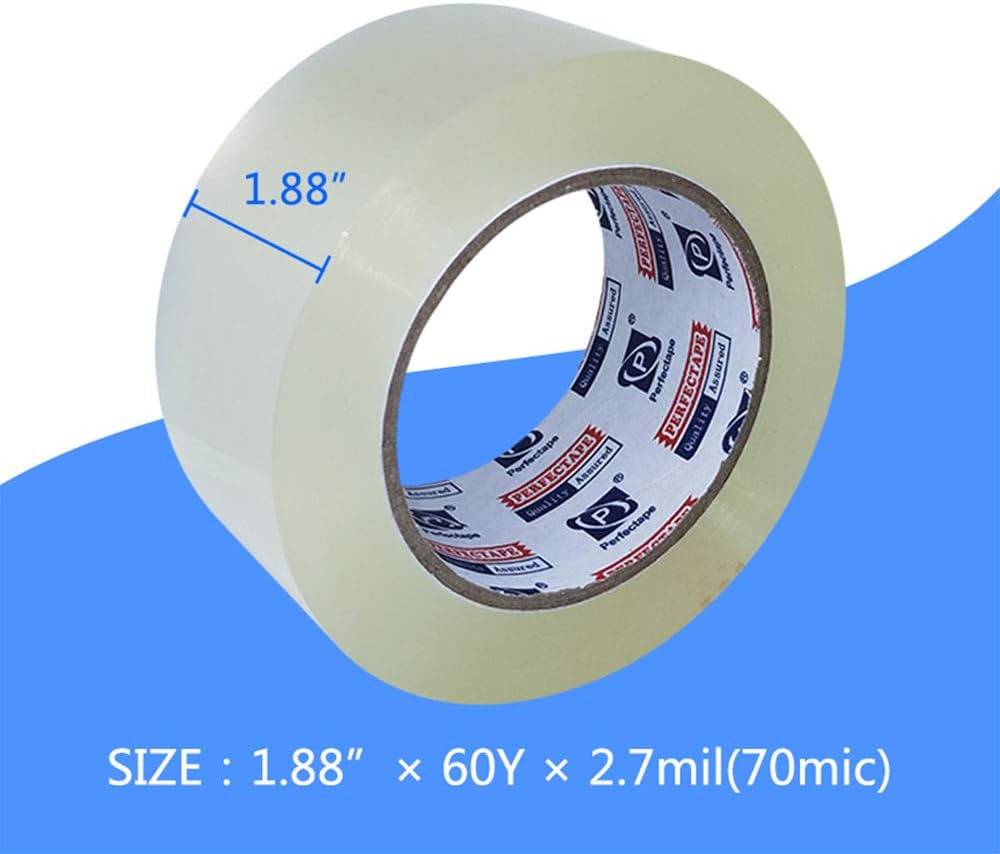P PERFECTAPE Heavy Duty Packing Tape 6 Rolls, Total 360Y, Clear, 2.7 mil