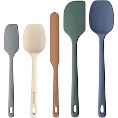 ChefAide 5 Pieces Silicone Spatula Set, Food Grade Rubber Spatula, Upgrade