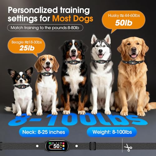 Dog Bark Collar for Small Medium Large Dogs 10-100lbs, Automatic Bark Device
