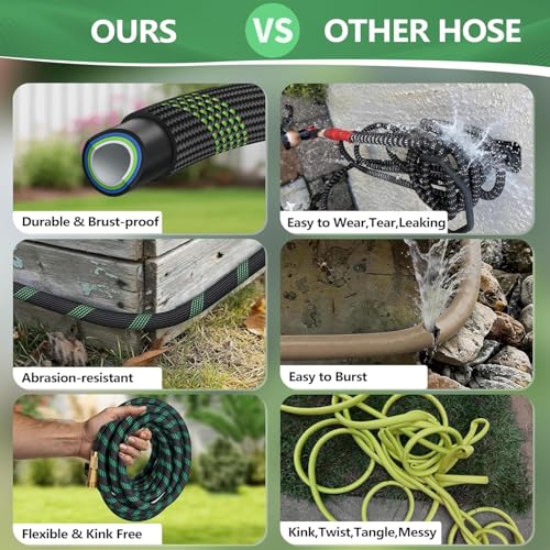 100 FT Non-Expanding Garden Hose, 2026 New Upgrated Non-Expandable Garden
