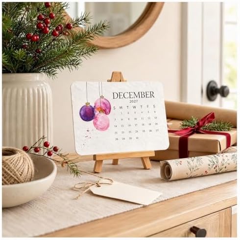 Eco-Friendly Plantable Paper Calendar 2027, Biodegradable Monthly Paper Planner