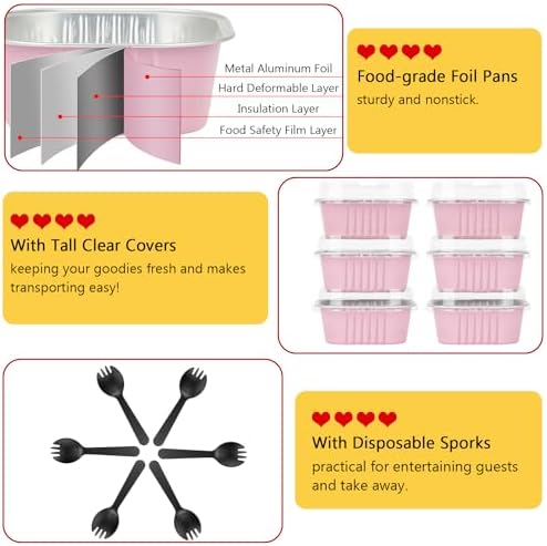 LNYZQUS 120 Pack 10oz Mini Cake Pans with Lids and Spoons for Bake Sales