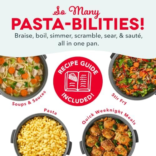 DASH Family Size Electric Skillet with Lid, 6-Quart Ceramic, Forged Iron