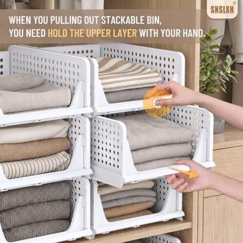 5 Pack Closet Organizers and Storage, Reinforced Stackable Closet 16.73" in