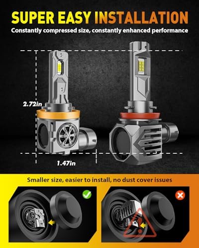 Termitor 2026 New-Gen H11/H9/H8 Light Bulbs, 90,000LM Super Brightness,90K+ Hrs Lifespan