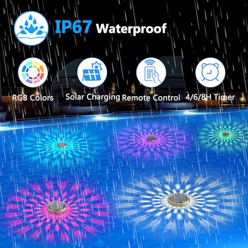 Solar Powered Floating Pool Lights(2 Pack), Pool Lights That Float with