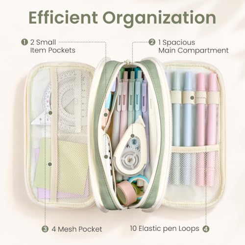 Sooez Large Capacity Pencil Case Pouch, Cute Pencil Pouch Pencil Bag