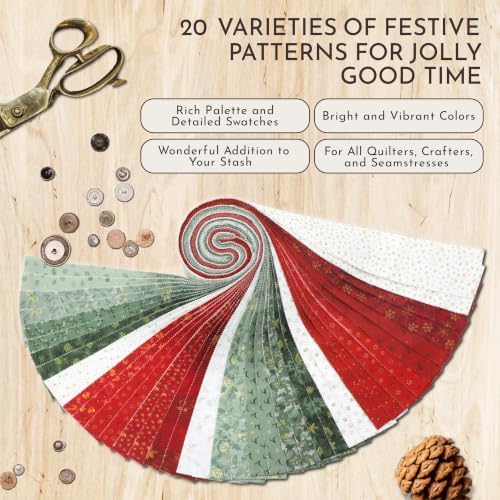 Tinyspool & Co.'s Twirlie Roll 40 Precut Quilting Fabric Strips for Quilting Supplies