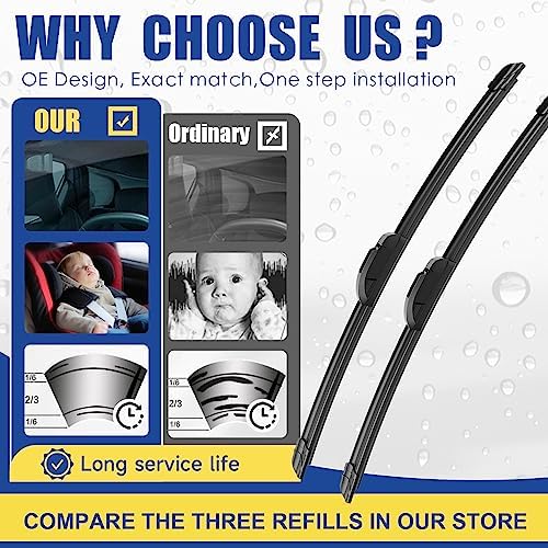 ANRDDO Wipers Replacement for 2017-2022 Honda CRV CR-V Windshield Wipers