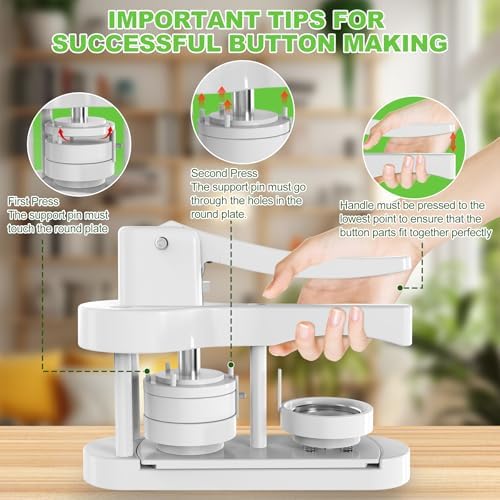 58mm Button Maker Machine, Pin Maker Machine Kit with 50 Sets of Supplies