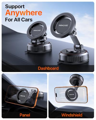 Miracase for MagSafe Car Mount 3600gf Strong Magnet & 89+LBS Suction Base