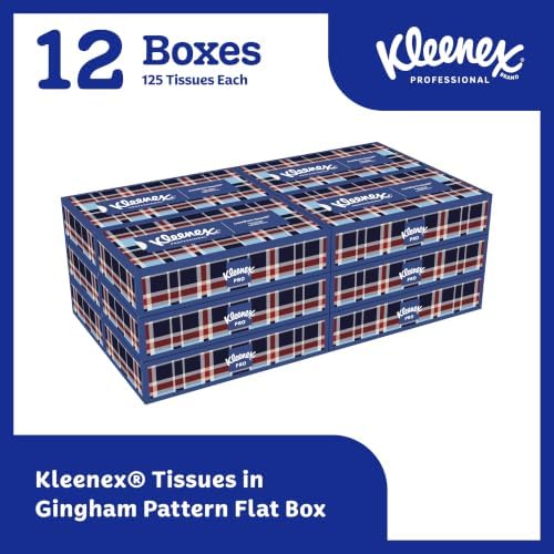 Kleenex Professional Facial Tissue, Bulk, 12 Boxes x 125 Tissues (03076)