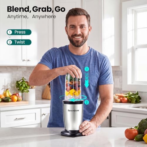 Smoothie Blender Grinder Combo, Personal Blender for Smoothies and Shakes