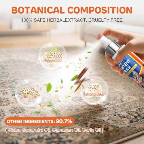 Newly Upgraded Cat Deterrent Spray, Cat Deterrent for Furniture Protection, Pee Spraying