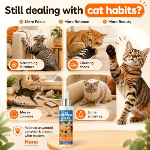 Cat Deterrent Spray for Furniture Protection, Anti Scratch and Urine Marking