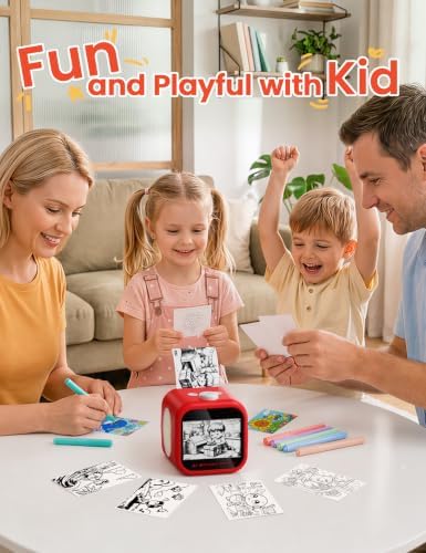 AI Sticker Maker for Kids, Voice‑to‑Sticker Printer Box with Touchscreen