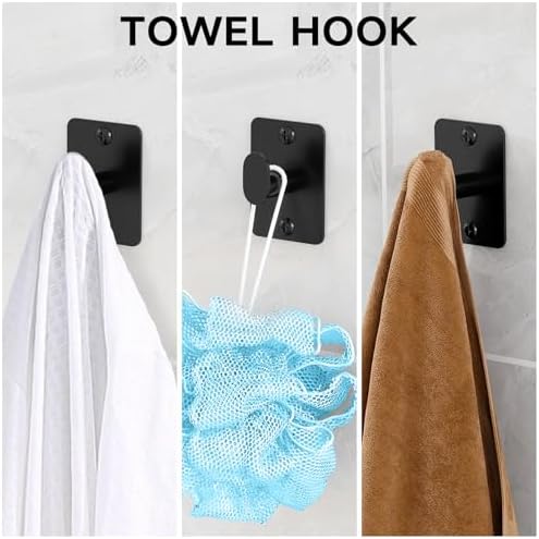 Black Bathroom Accessories Set, 4-Piece Bathroom Hardware Set