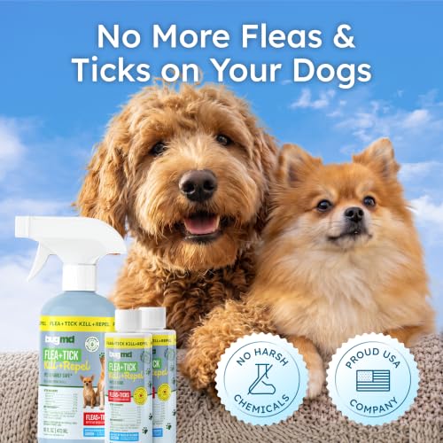 BugMD Flea and Tick Spray for Dogs - Kills & Repels on Contact